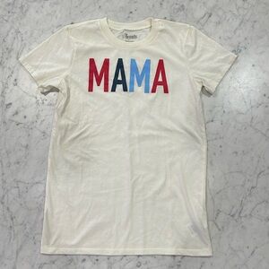 10 Threads MAMA 4th Of July Red Blue Print Short Sleeve T-Shirt